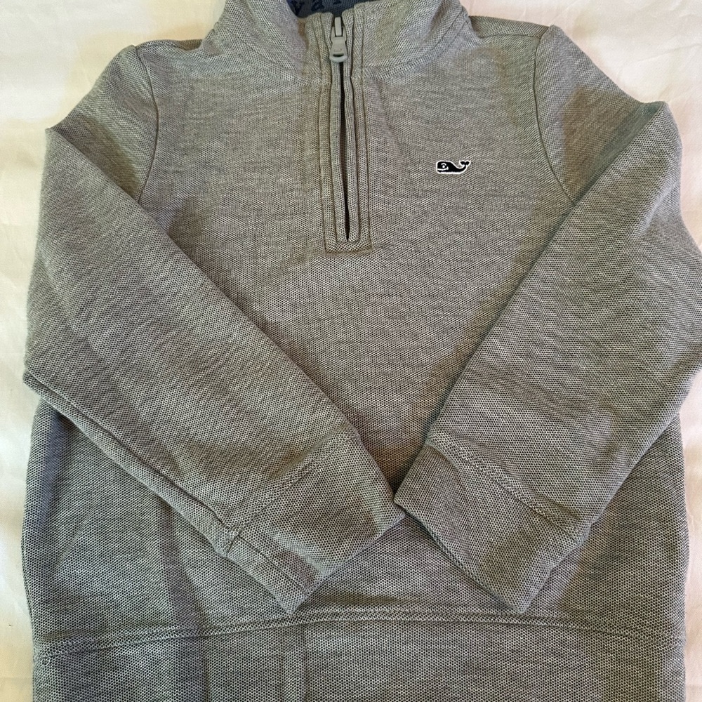 Vineyard Vines Heather Gray Half-Zip Sweater